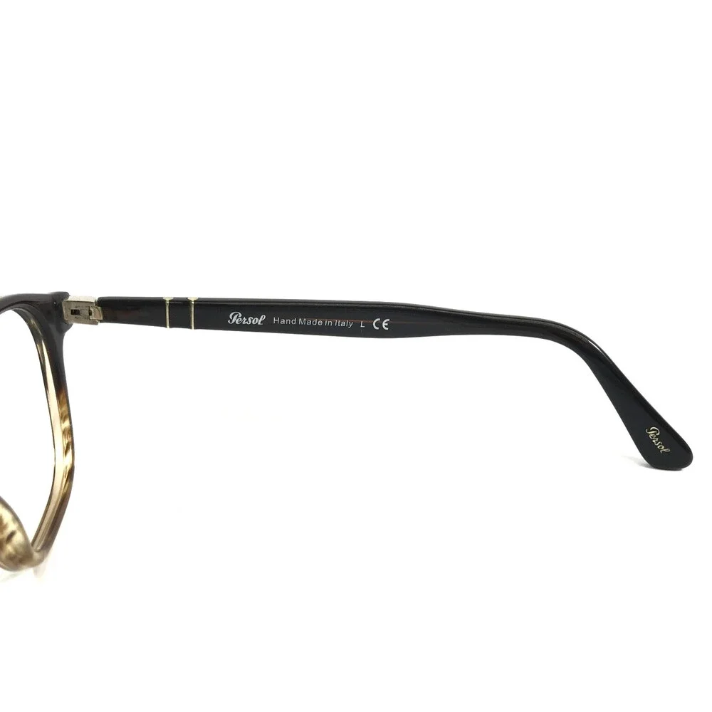 Persol Eyeglasses Frames 3122-V 1026 Brown Striped Brown Silver Logos 50-19-145